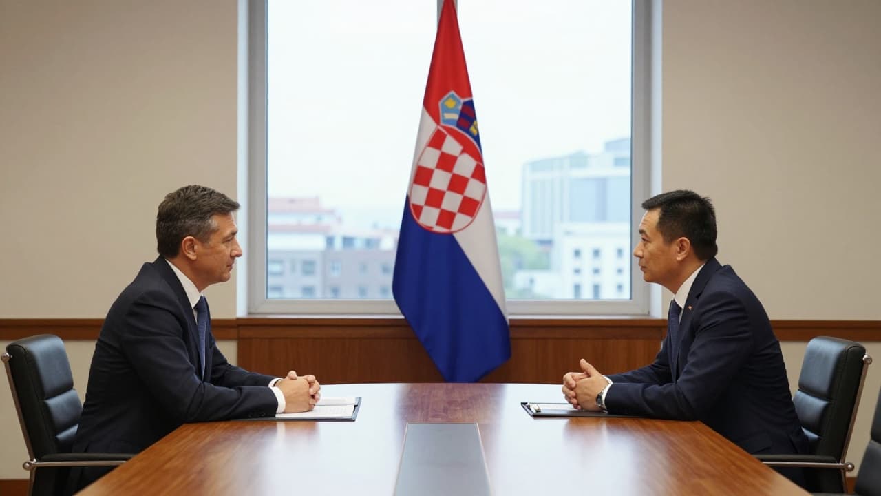 Two people at a meeting