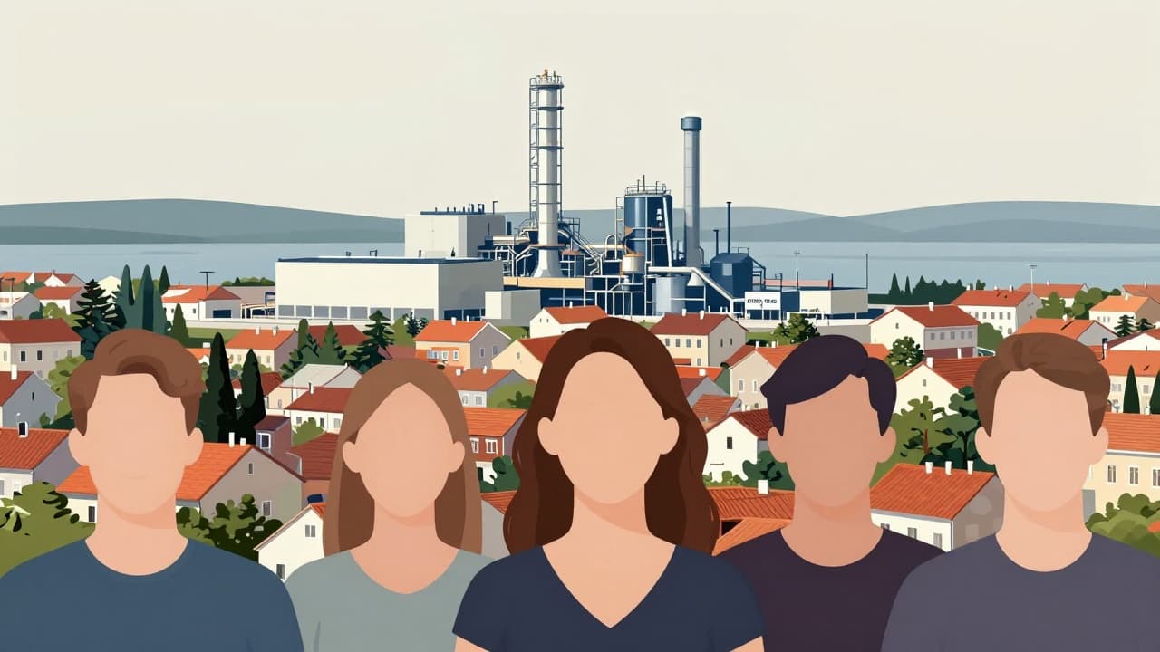 Gospić with the lithium plant in the background