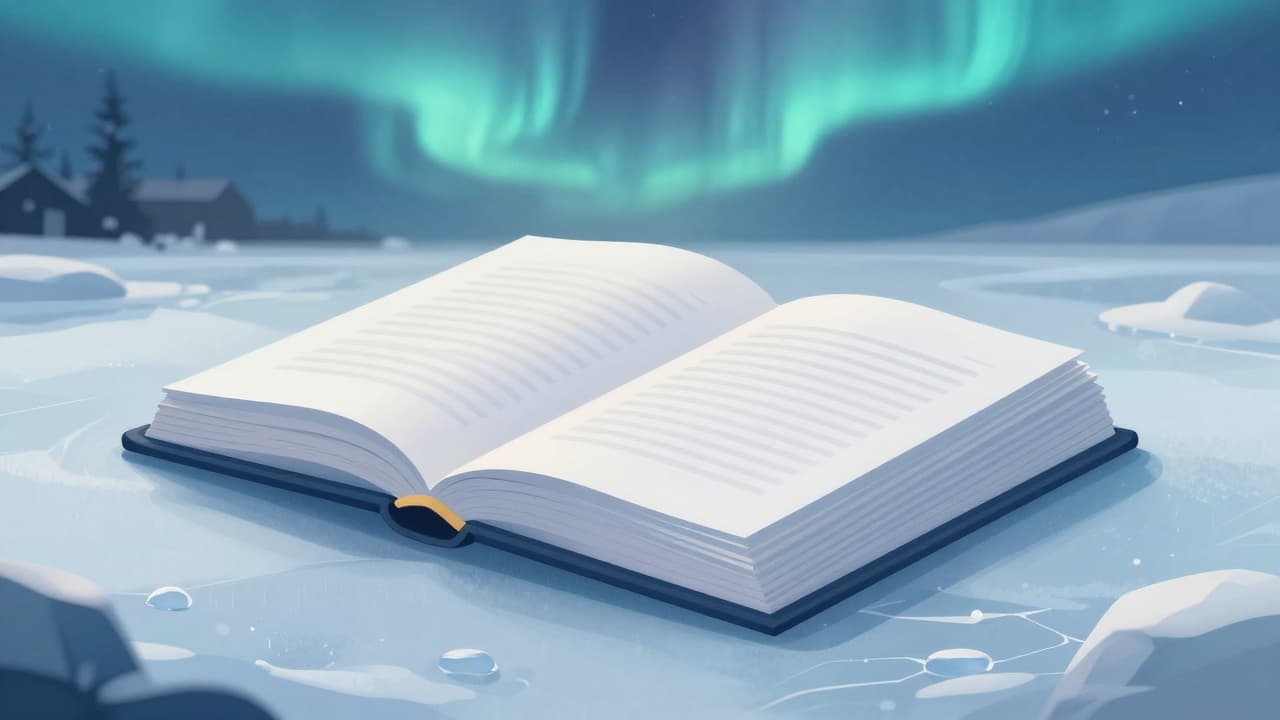 Dokument na ledu pod svjetlom aurora boreal