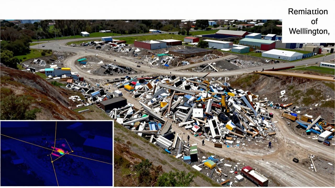 View of the Wellington landfill and remediation plans