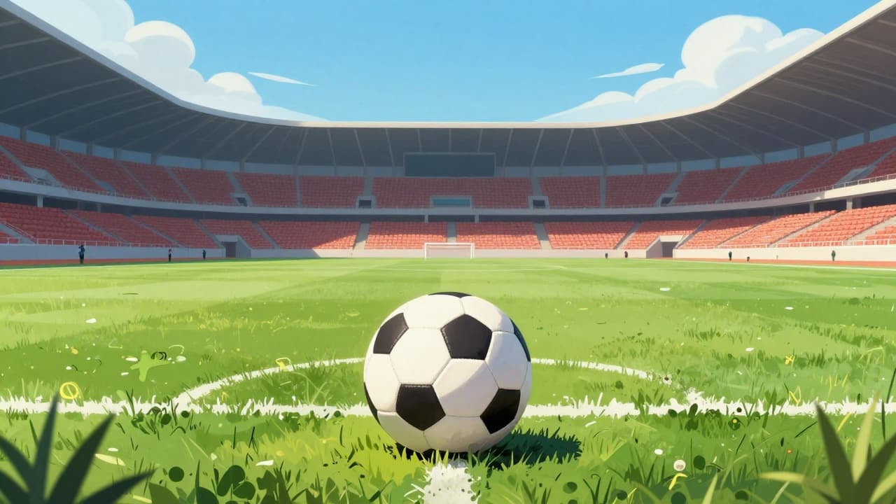 Nogometna lopta na travnjaku uzmore