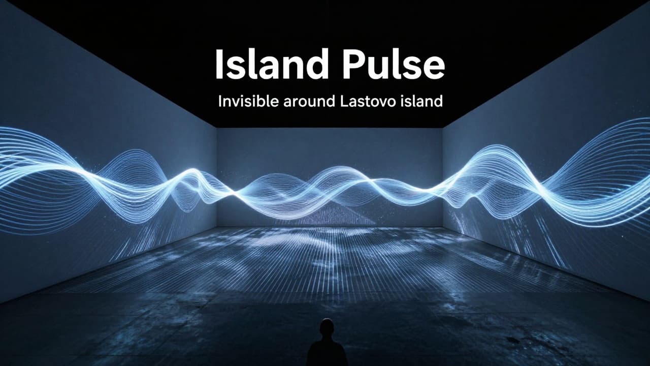 Audiovisual installation featuring waves and light projections