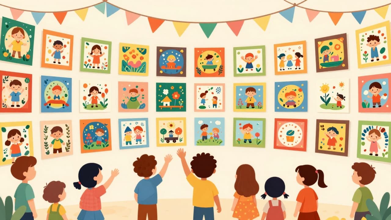 Children's work on the wall