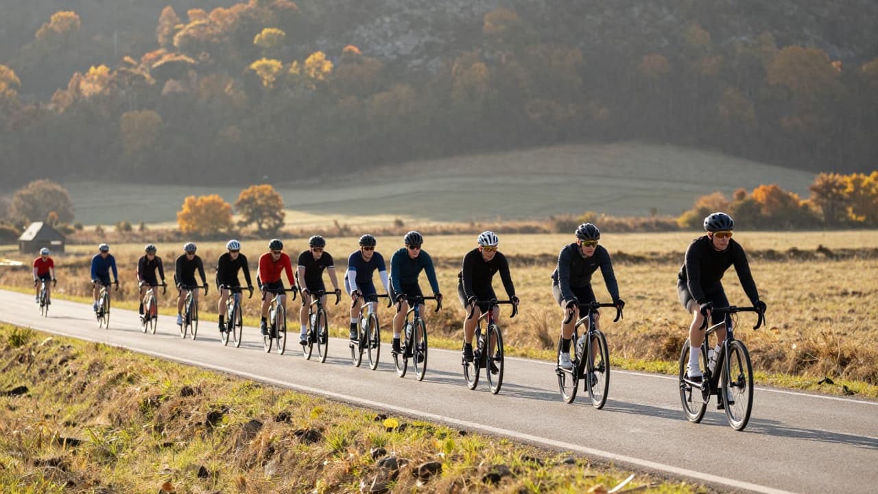 Cyclists on the road
