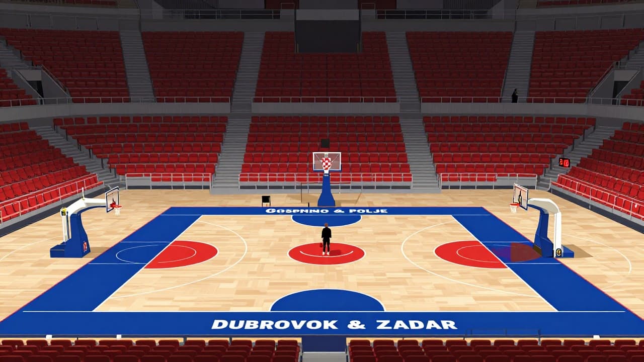 The Gospino polje basketball arena in Dubrovnik