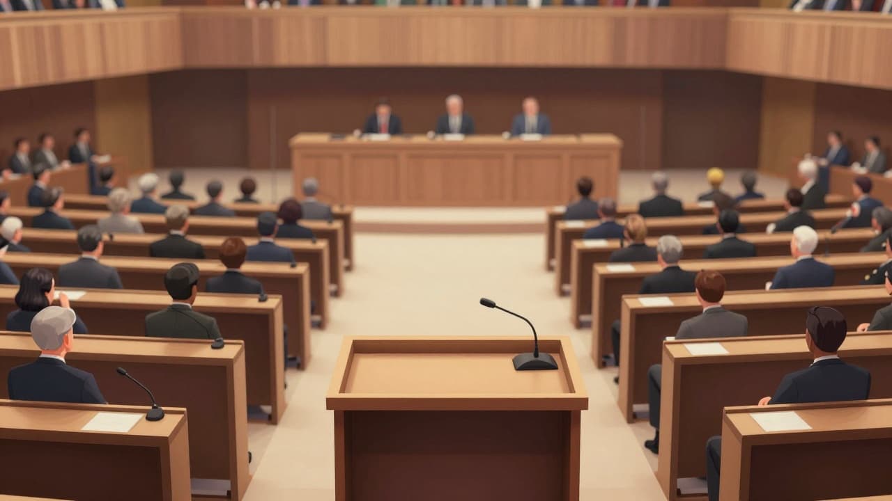 Prazno govornikovo mjesto u sabornoj dvorani