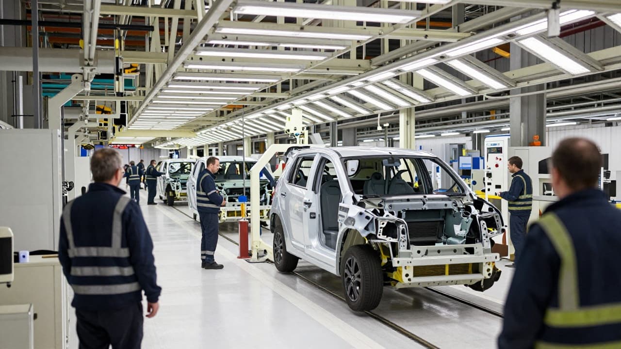 Modern car production facility