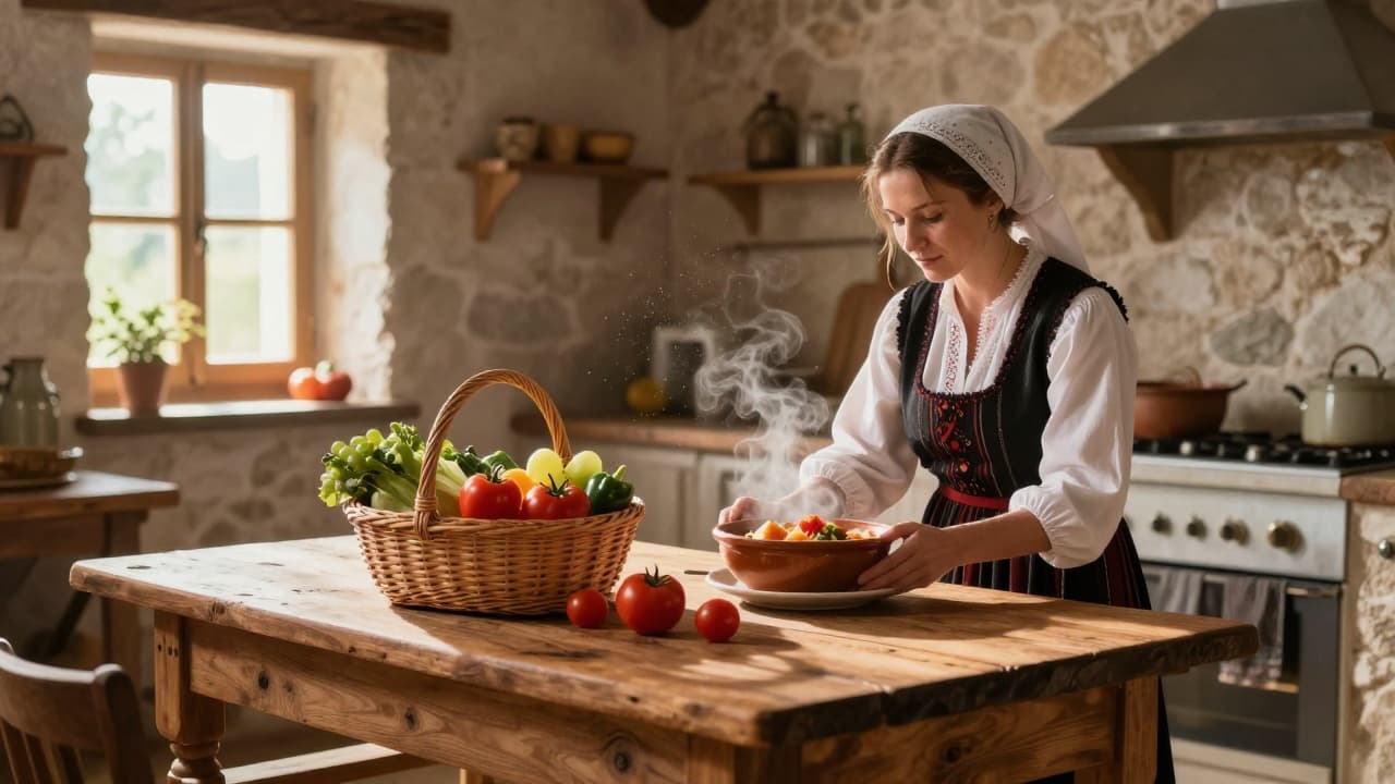 Traditional Croatian breakfast on the table