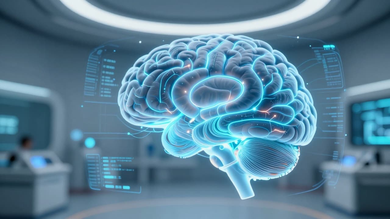 Futuristic depiction of artificial intelligence