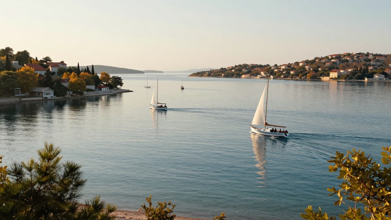 Yachts sail among the Pakleni Islands