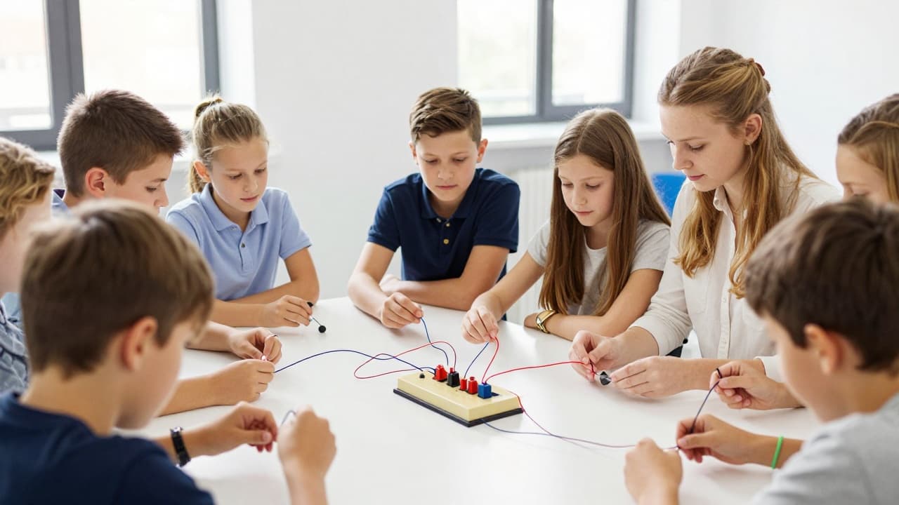 Children participate in an electromagnetism workshop