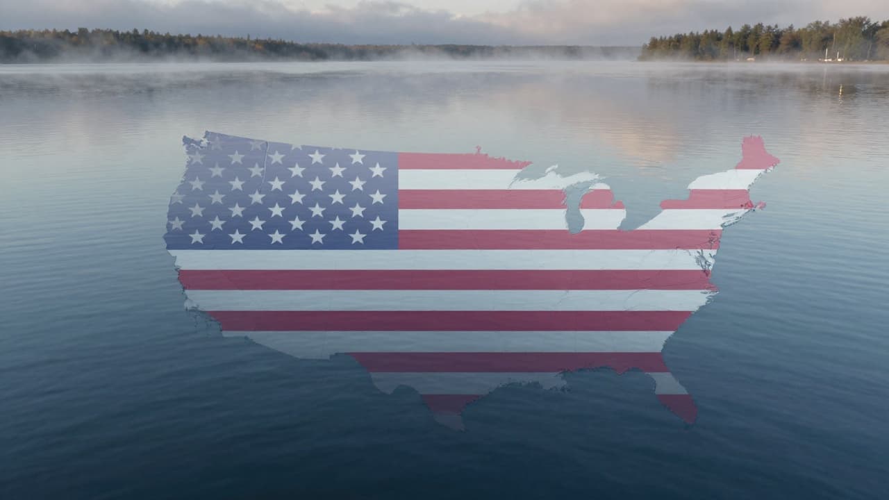 Simbolizirano jezero pod utjecajem američke zastave