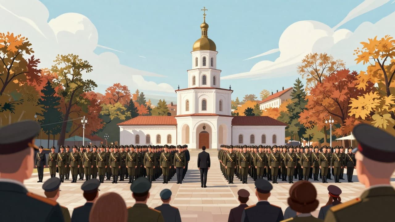 Ceremonial assembly at Freedom Square