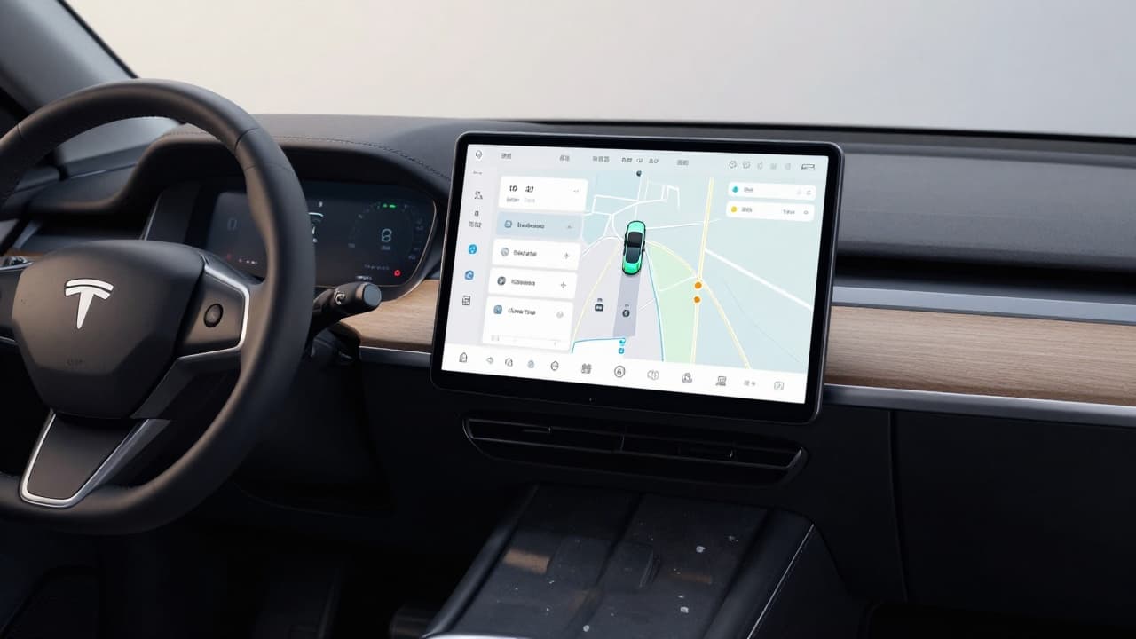 Tesla vehicle on the road
