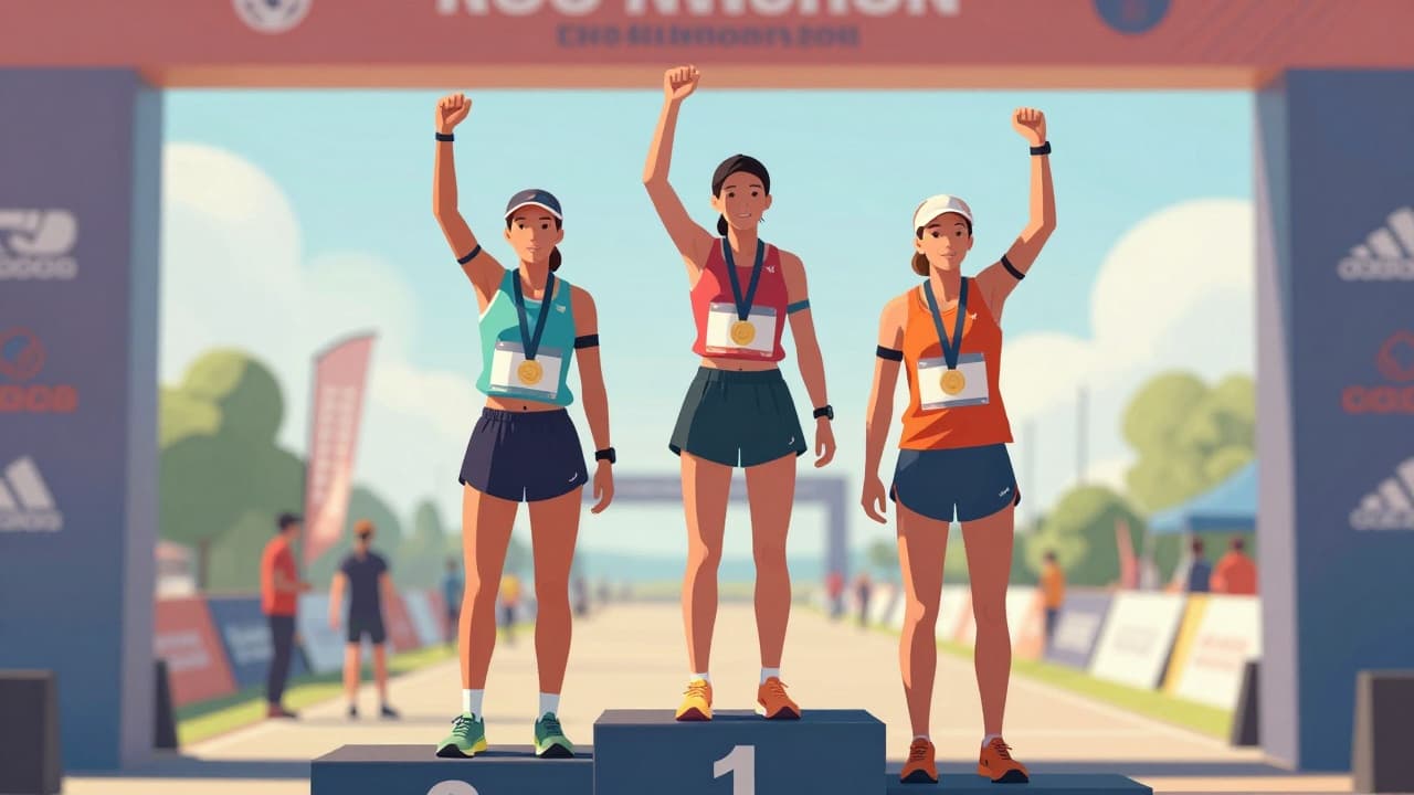 Tri hrvatske trkačice na postolju s medaljama