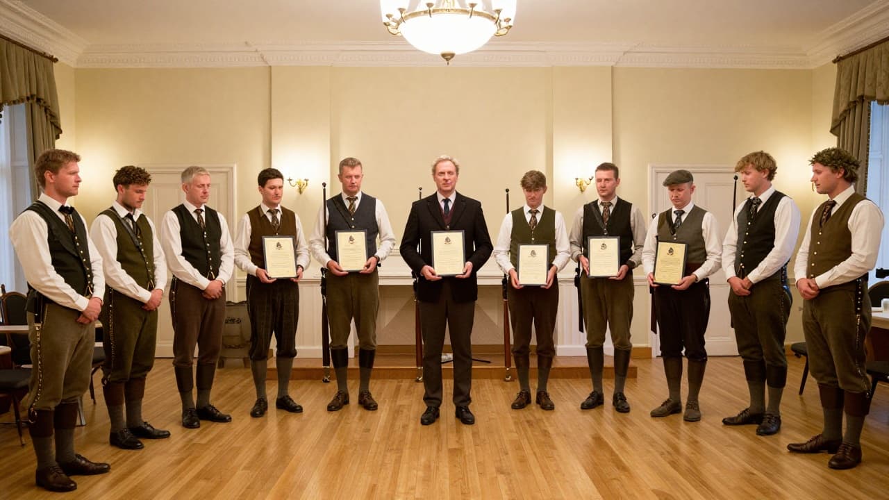Ceremonial award presentation at the hotel
