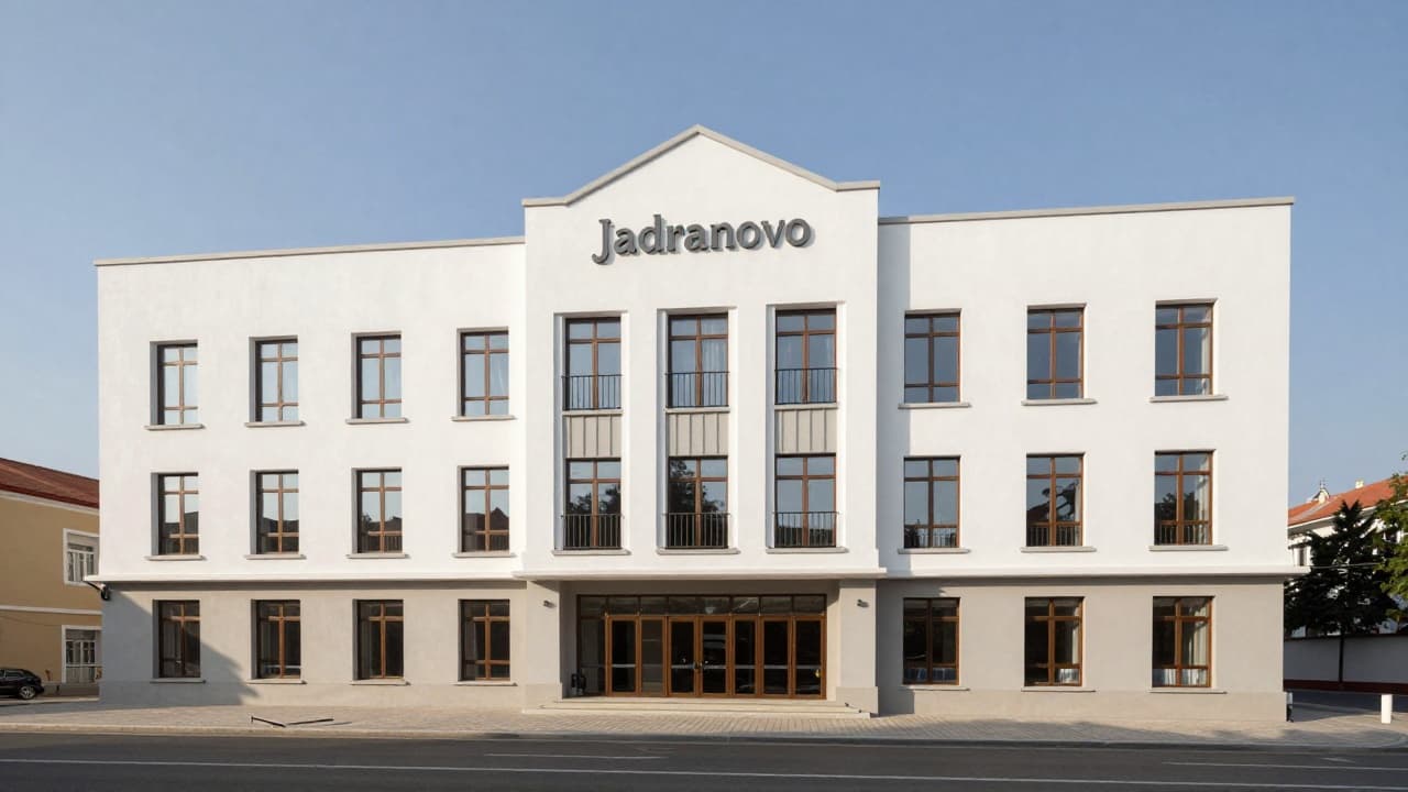 Renovated facade building in a Mediterranean setting