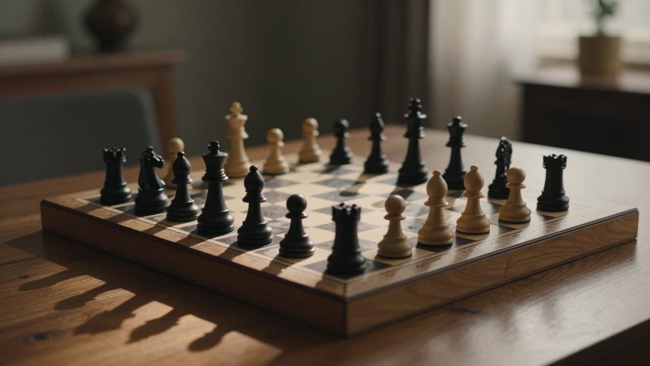 Šahovska ploča s bijelim i crnim figurama