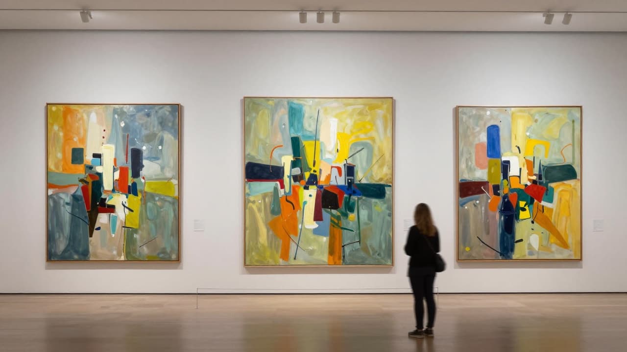 Apstraktna slika u galerijskom prostoru