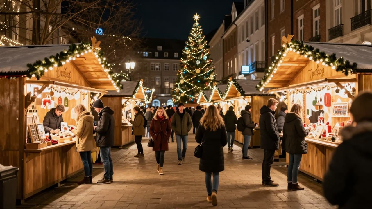 Noćna atmosfera na adventskom trgu