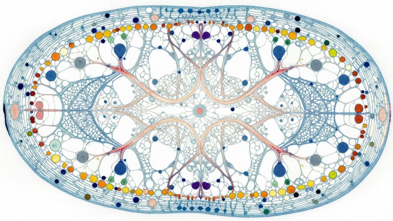 Microscopic view of plant cells and tissues