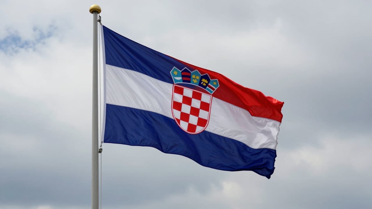 Croatian flag at half-mast