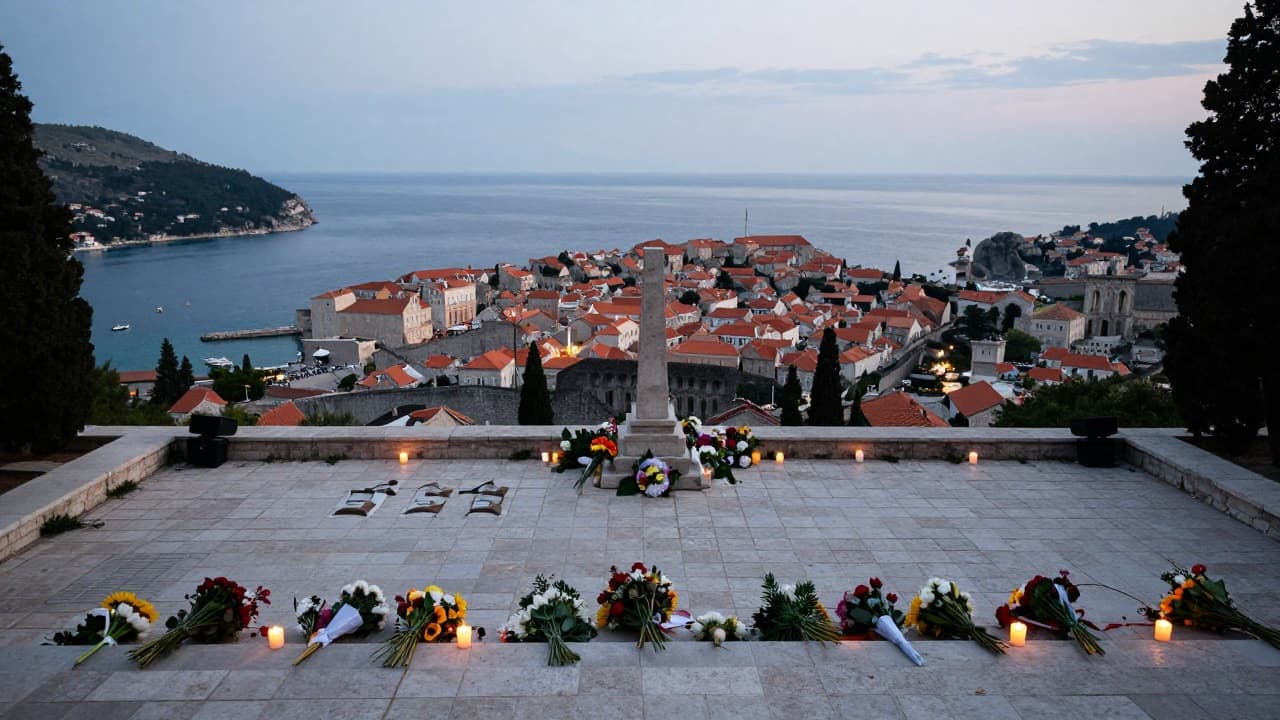 Cvijeće i svijeće na memorijalnom mjestu