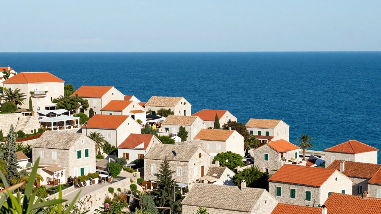 Mediteranska obala s tradicionalnim kućama