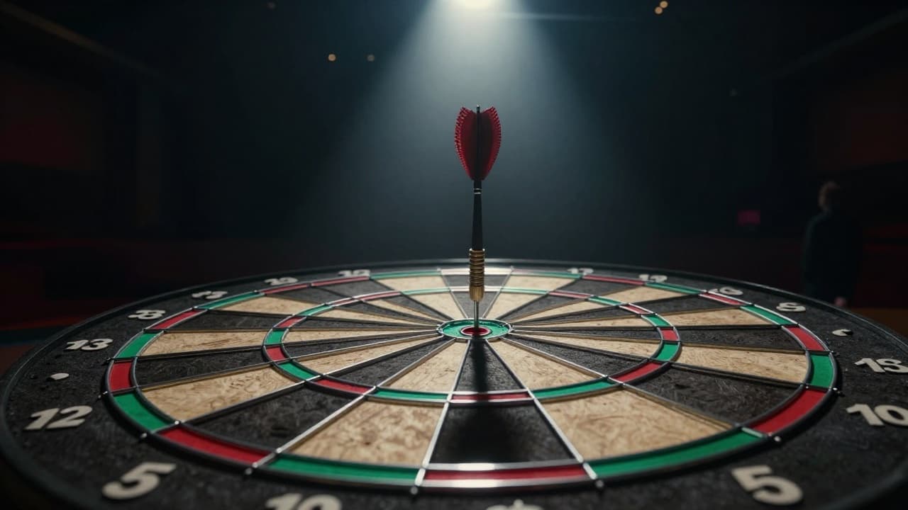 Dart daska u dramatičnom svjetlu