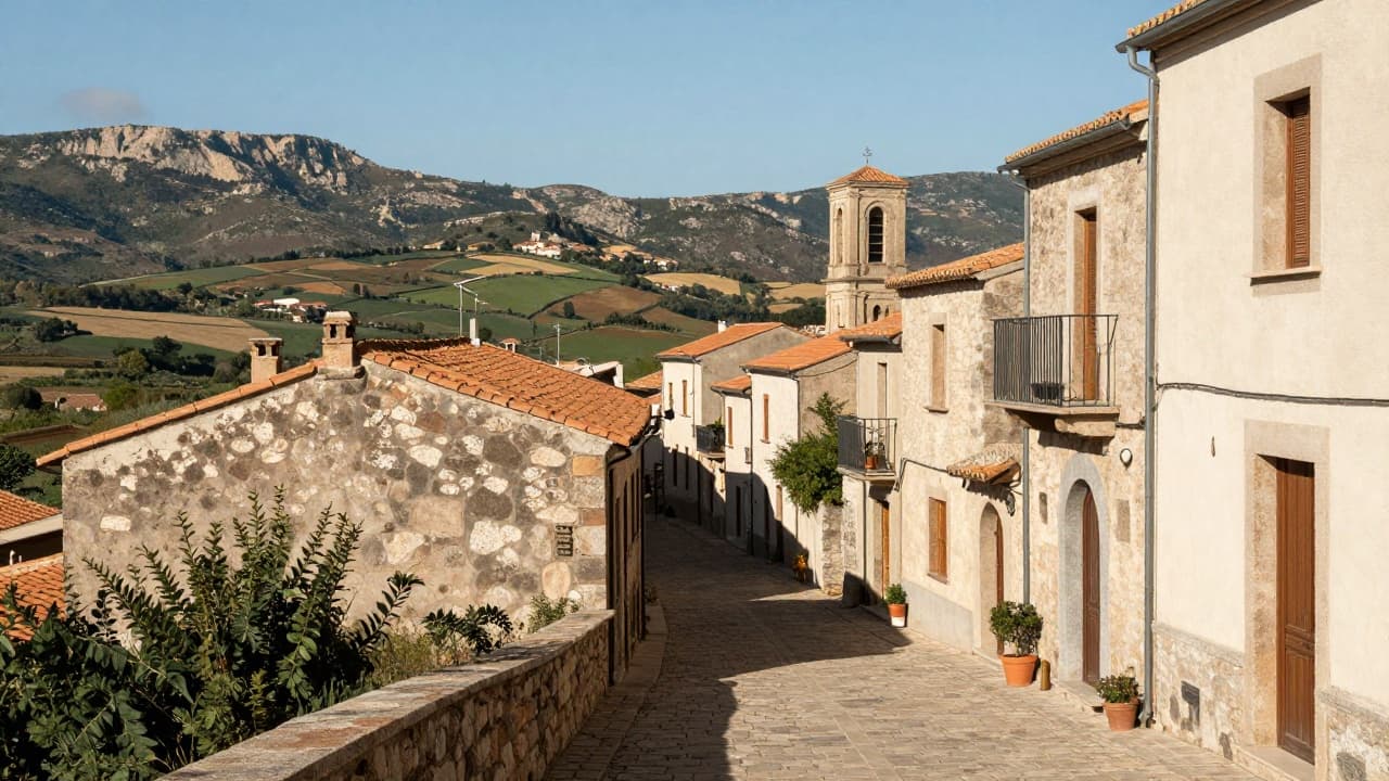 Picture-perfect Italian village with narrow streets