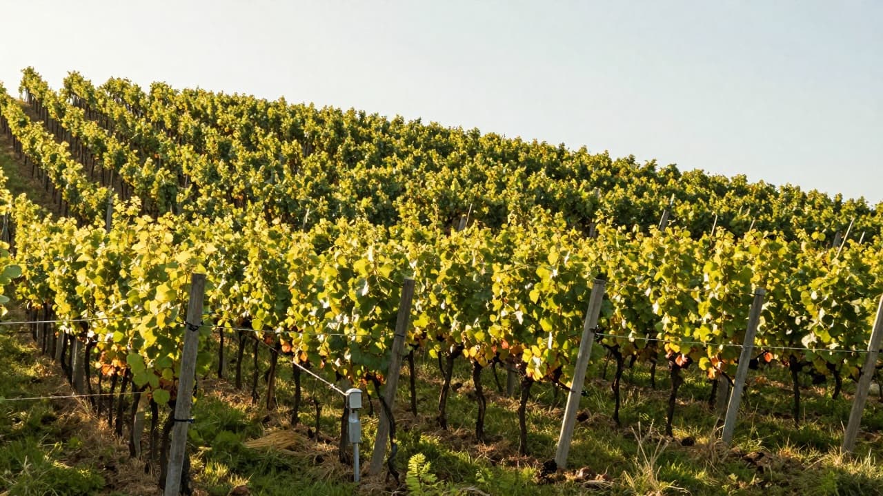 Vinograd s modernim sustavom navodnjavanja