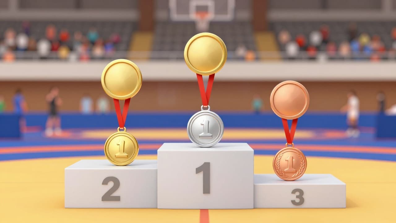 Zlatna, srebrena i brončana medalja na postolju