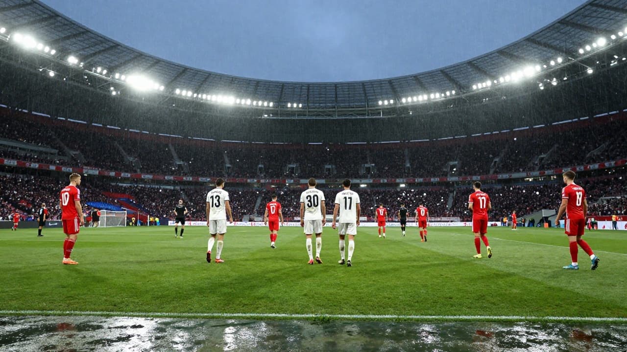 Prikaz pobjede na kišnom stadionu