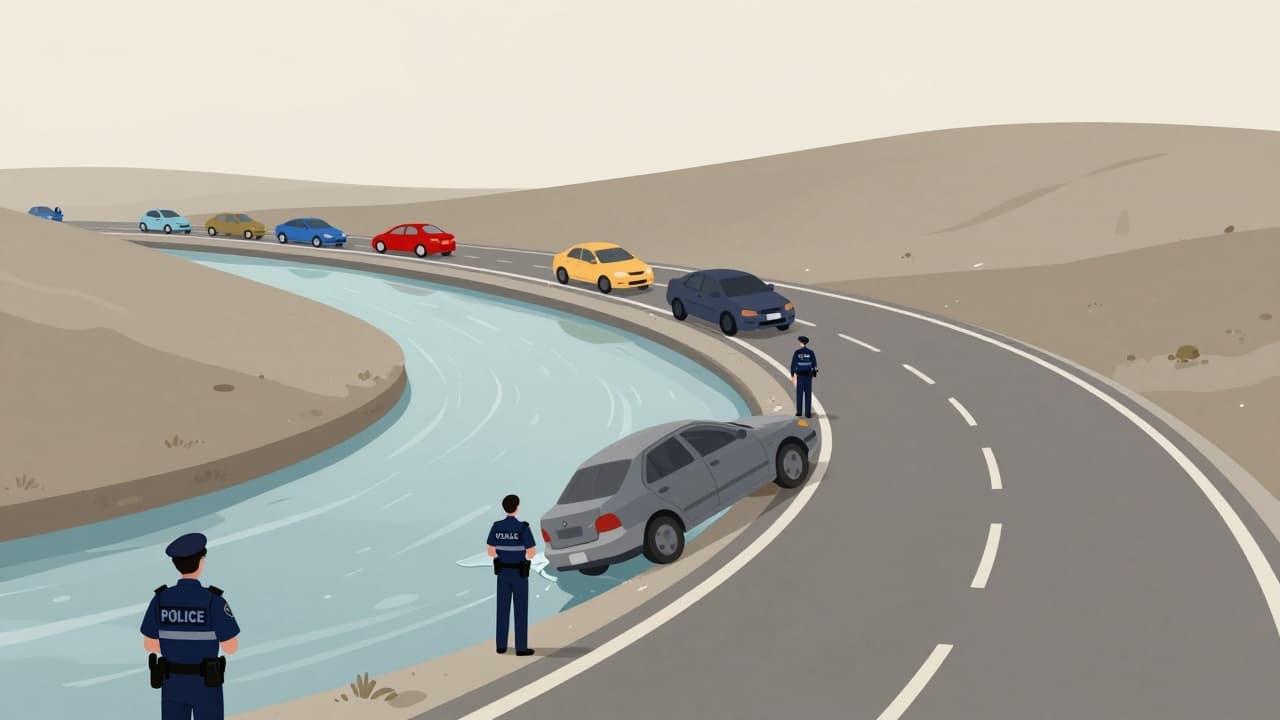 Automobil sletio u kanal uz cestu