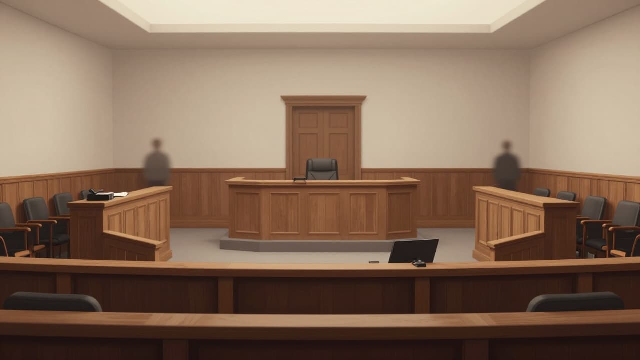 An empty courtroom in Sydney