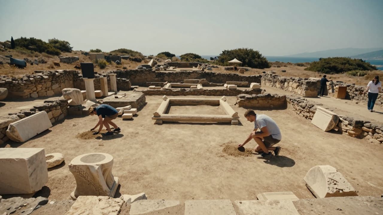 Archaeological excavations of the ancient sanctuary in Euboea