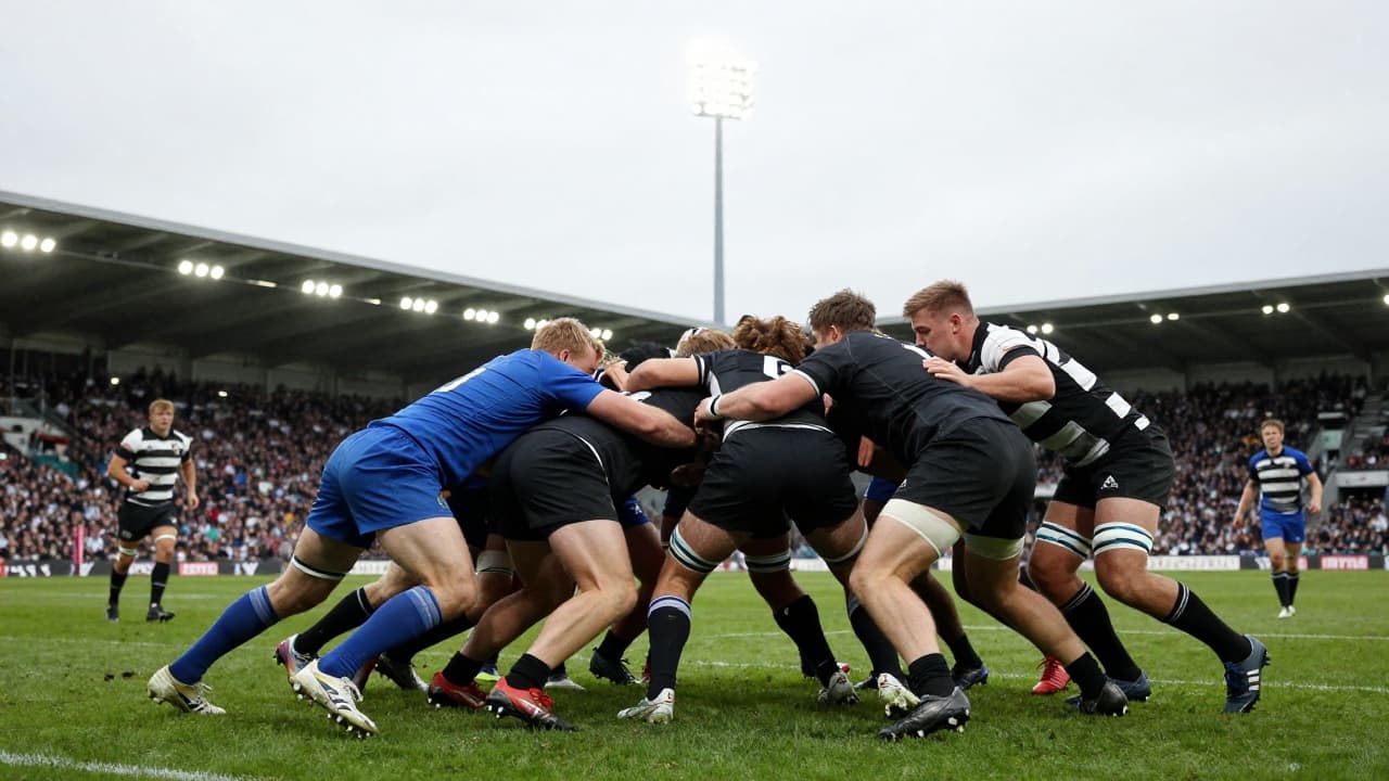 Rugby igrači u borbi pod reflektorima