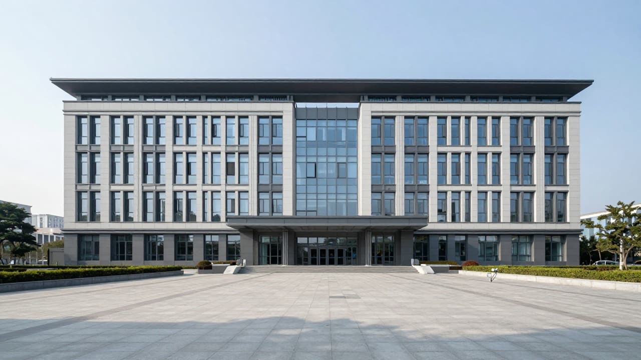 Moderni administrativni zgrada na pozadini