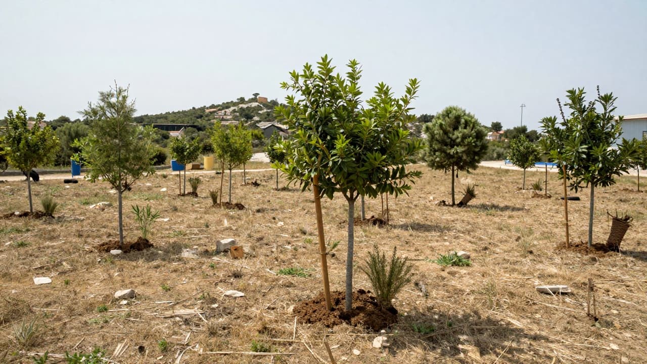 Tree planting on the island