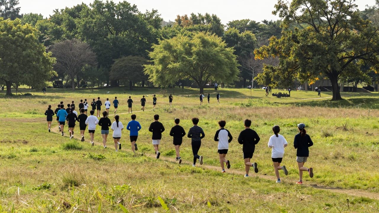 Runners on the nature trail