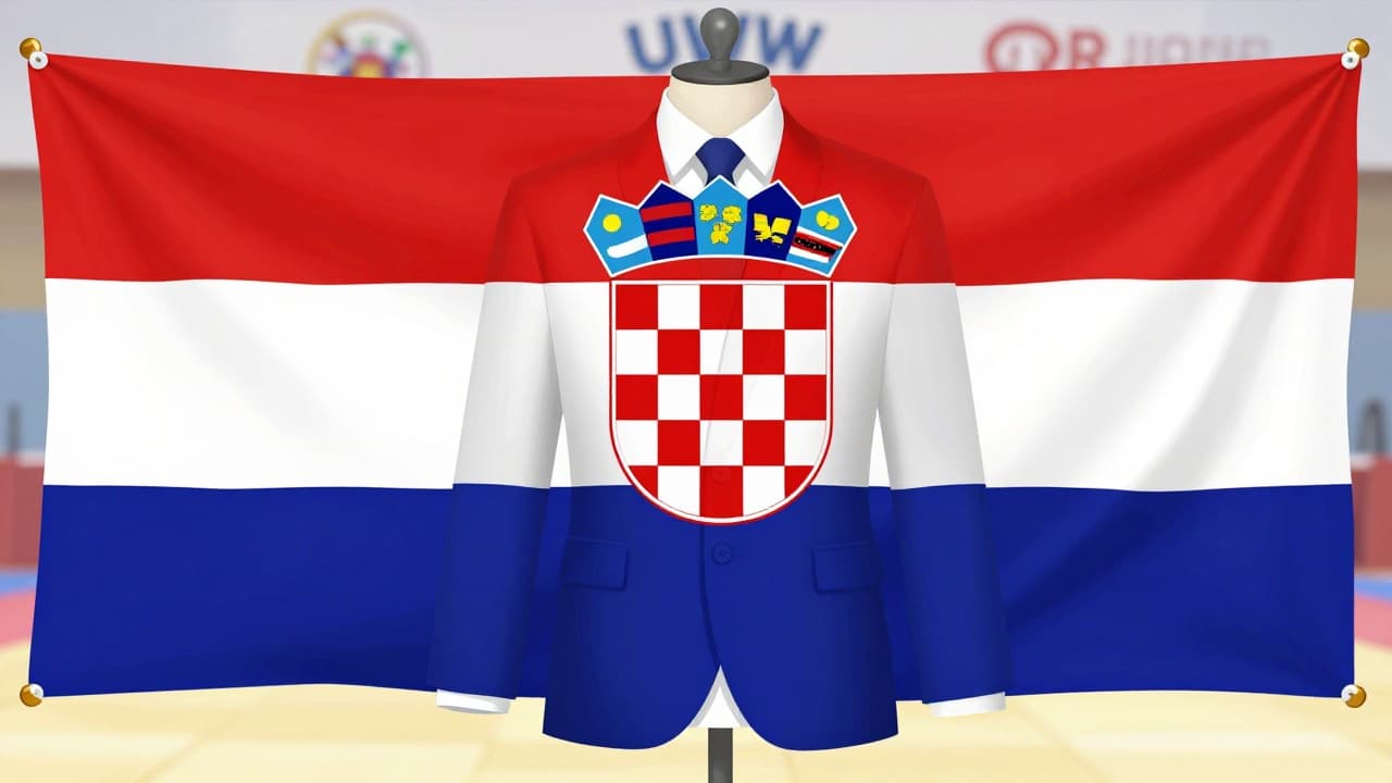 Hrvatska zastava i UWW logo