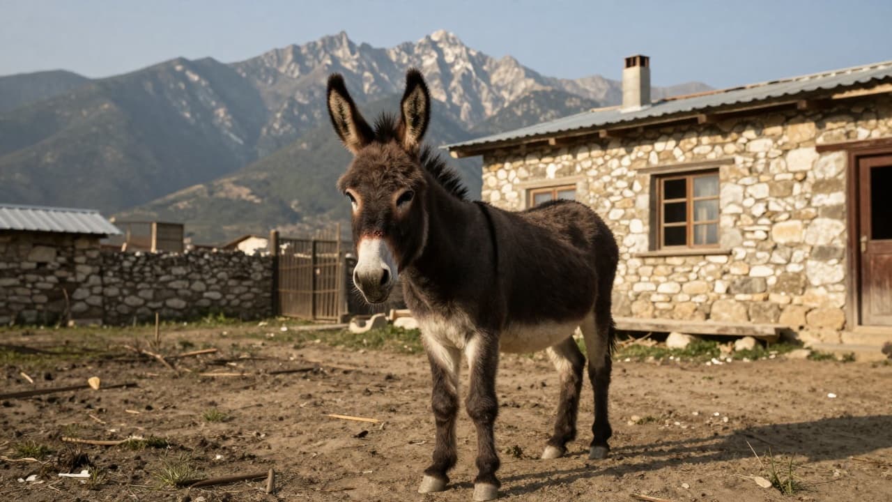 Magarac s ožiljcima na licu