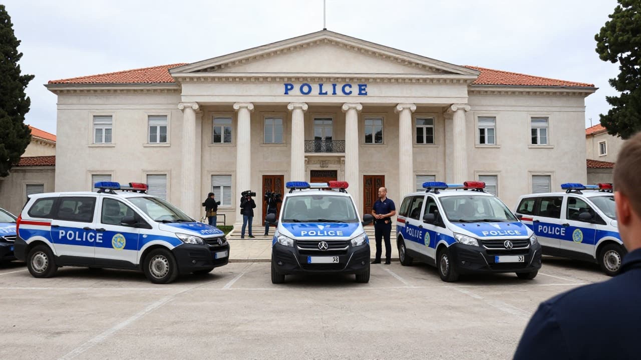 Policija i mediji ispred zgrade u Splitu