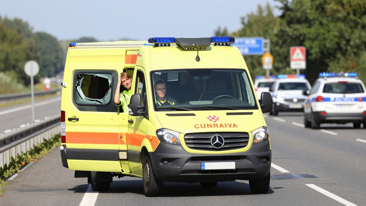 Ambulance on the highway