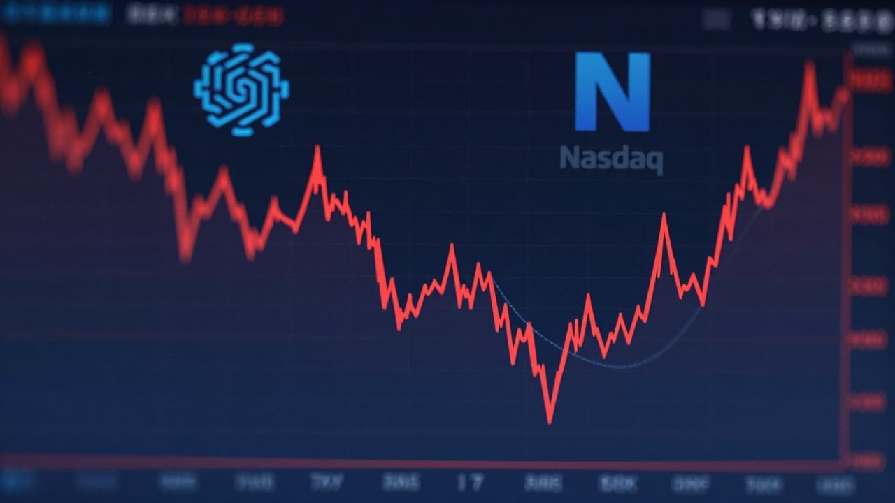 Decline in tech stocks on charts