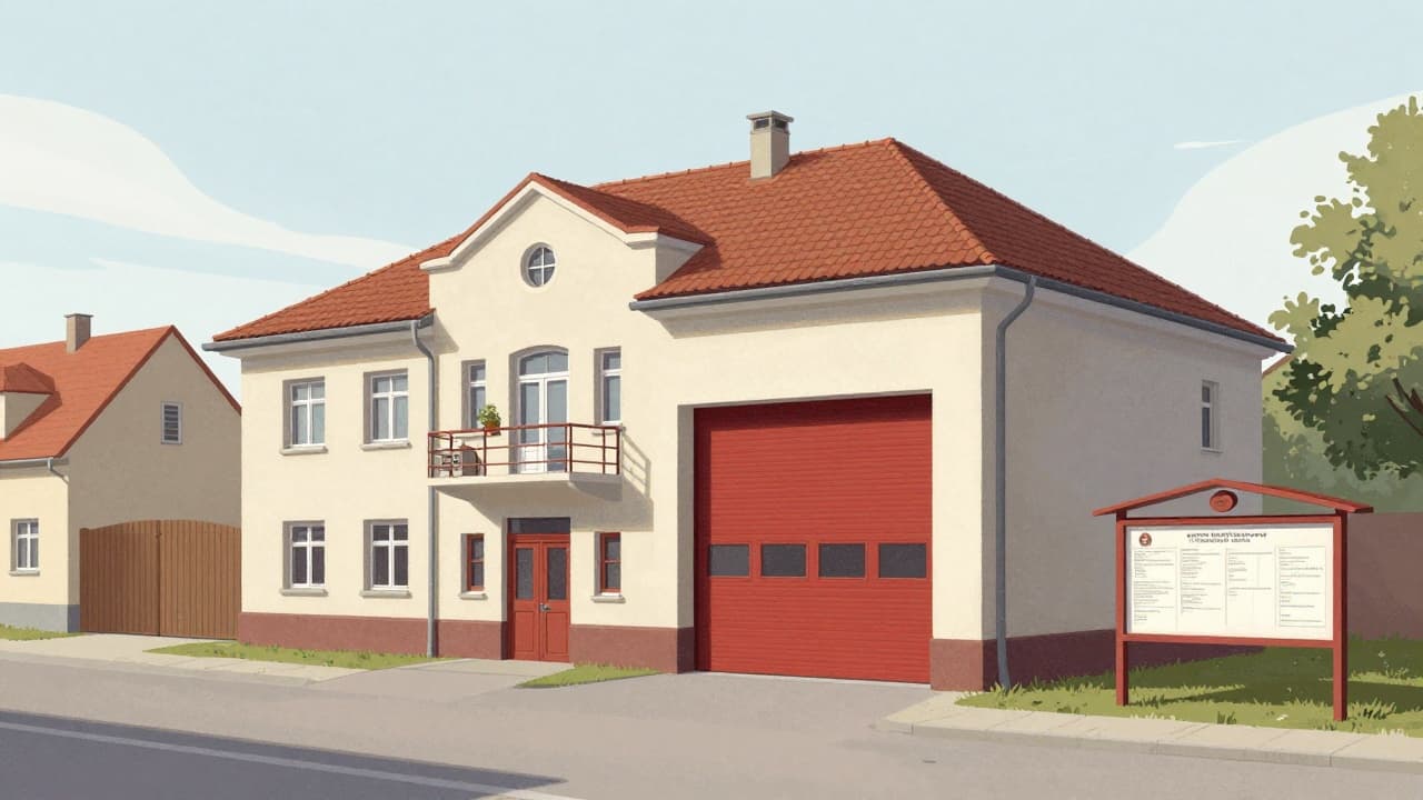 Fire station in a small town