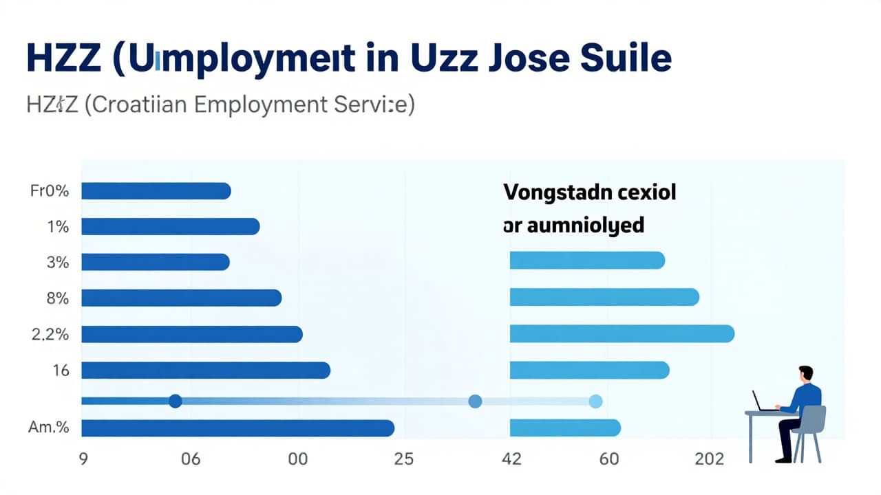 Infographic on unemployment in Croatia