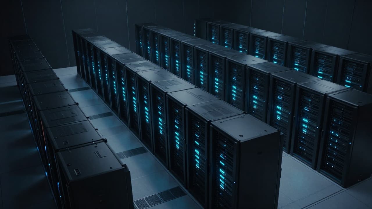 Svjetleće linije u server sobi