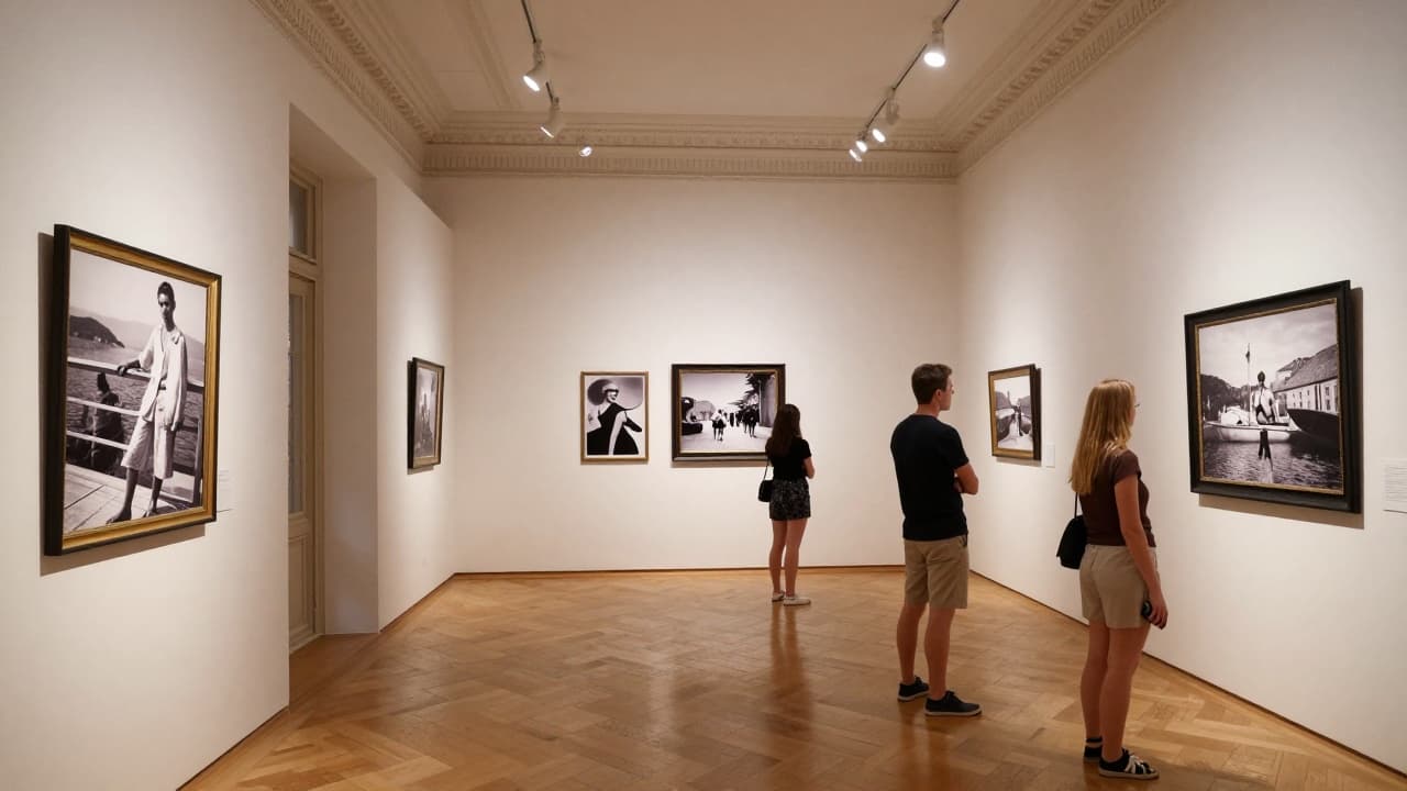 Posjetitelji promatraju izložbu u galerijskom prostoru