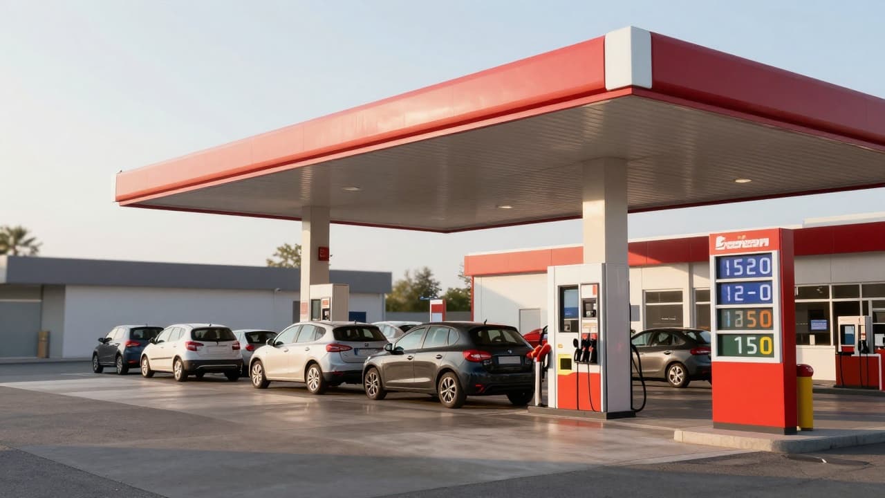 Automobili se pune na benzinskoj postaji u Europi